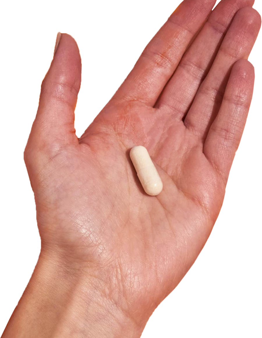 image of hand holding an Immune capsule