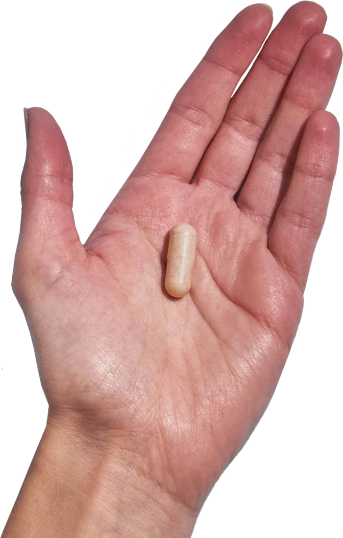 image of hand holding 1 Performance Lab® AU Iodine capsule